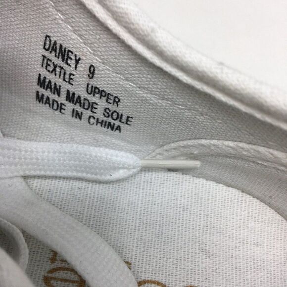 Bebe Women's Sneakers White Black Size 9 Daney Canvas Stars Logo Print Lace Up - Picture 8 of 8